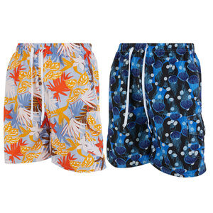 iBerryNY Men's Swim Trunks, Quick Dry Cargo Swimsuit Board Shorts, 2-Pairs